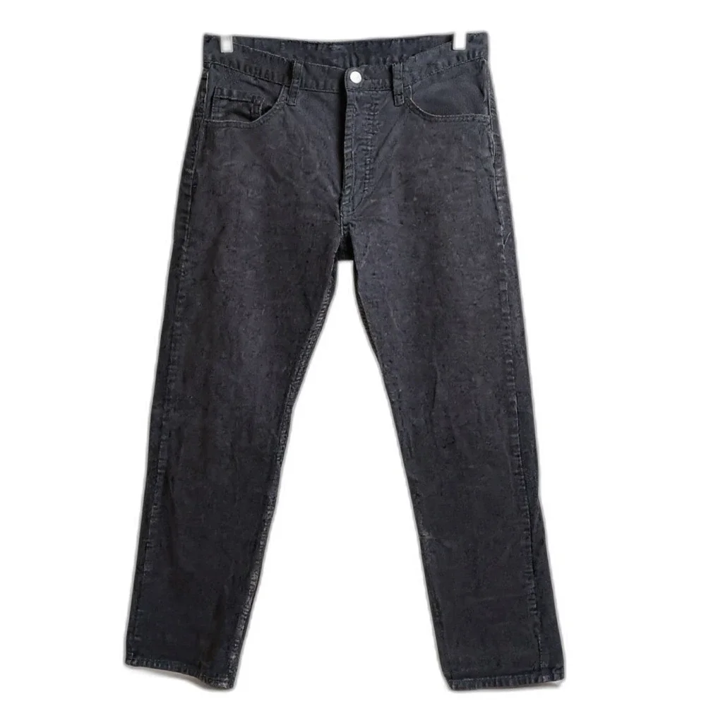 Brandy‎ Melville John Galt 100% Cotton Corduroy Dark Grey/Black Button Fly